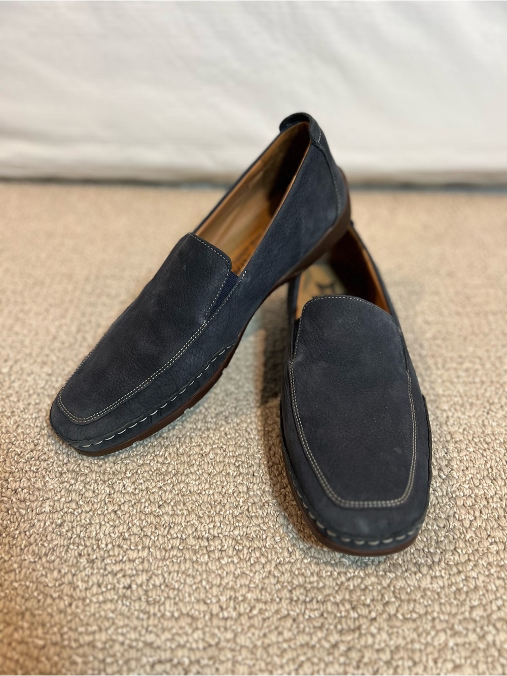 Mephisto Edlef Cool-Air Driving Loafer Shoe Men 12 Moccasins Blue Suede Leather - Picture 14 of 15